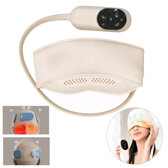 Electric Head Massager Air Compression Knead Scalp Eye Heat Hot Compress Relieve Fatigue