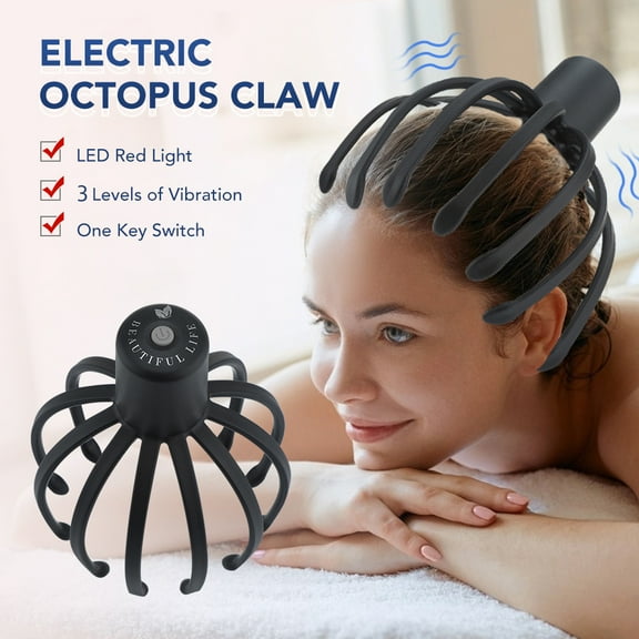 Electric Head Massager With Three Gears 12 TPE Massage Claws Head Massage Device USB Rechargeable