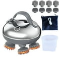 thumbnail image 1 of Electric Head Scalp Massager, Rechargeable IPX7 Waterproof Scalp Massager, 2 Sets 8 Detachable Claws, 360° Kneading for Stress Relax, Deep Clean & Hair Growth (Silver), 1 of 12