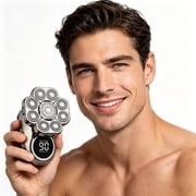 Electric Head Shaver for Bald Men, 9 Blade Rotary Razor for Face, USB Fast Charging Waterproof Hair Clipper for Scalp, Wet Dry Use