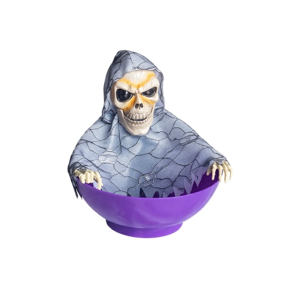 Electric Head in Box Prop, Motion Activated Halloween Decor Toy, Light Up Sound Animated Scary Figure for Party Table Haunted House Spooky Prank(B)