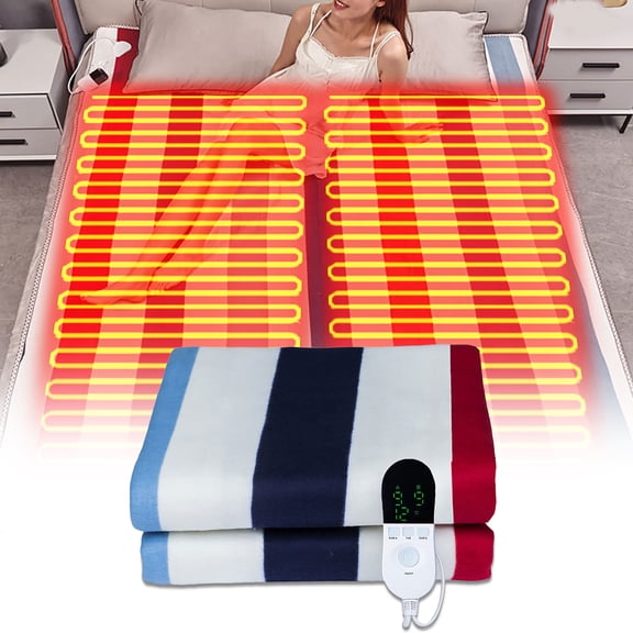 Electric Heated Blanket, 110V US Warm-up Blanket, Soft Flannel Heating Blanket, Fast Heating with 3 Temperature Settings, Overheat Protection, Cozy Lap, Sofa, Office, Home Use