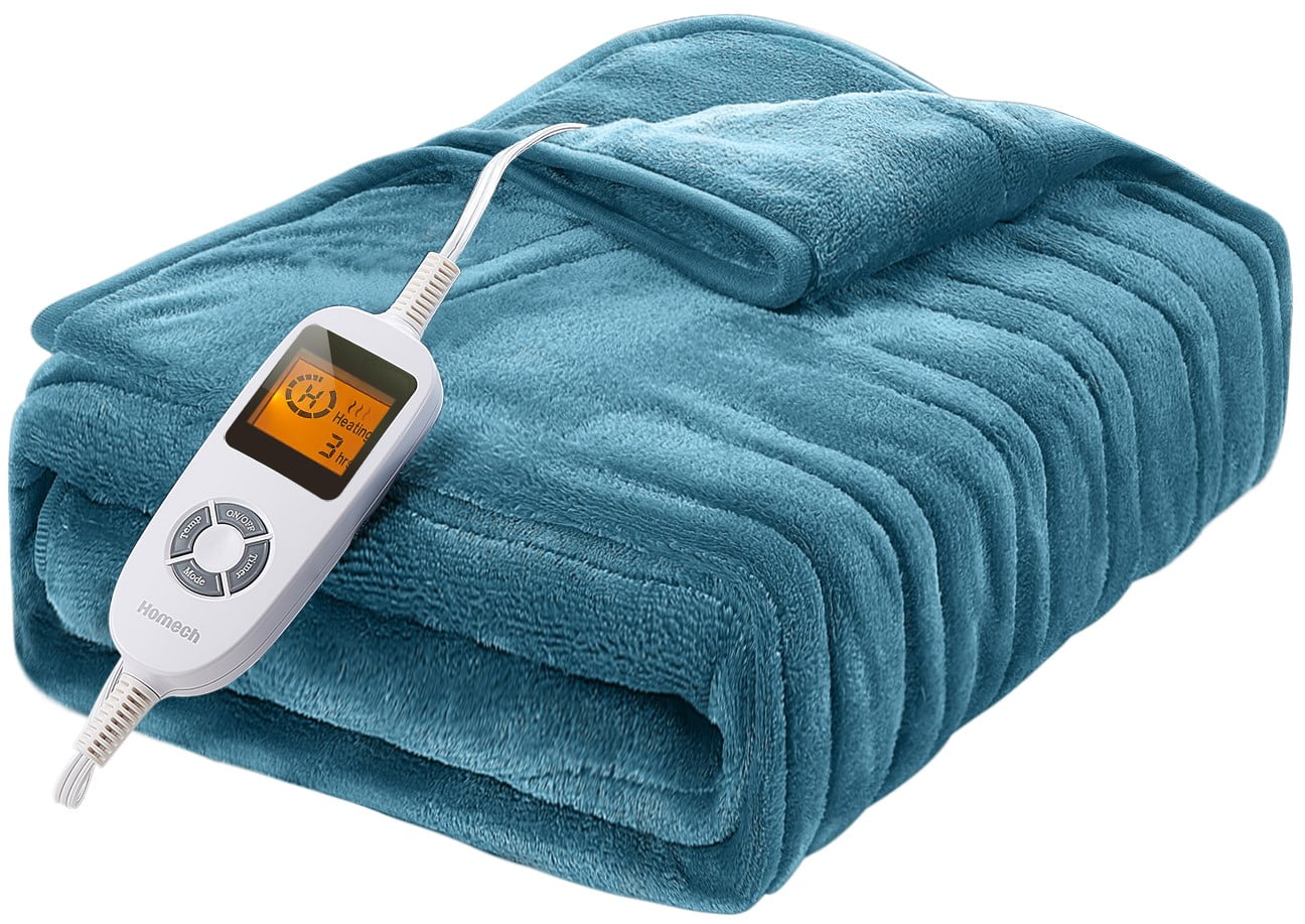 Electric Heated Blanket, 50 × 60 Fast Heating Flannel Throw with