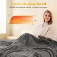 thumbnail image 1 of Electric Heated Blanket, 84" x 62" Twin Size Electric Blanket with 10 Heating Levels and 12 Hours Auto-Off, Soft Flannel and Sherp Blanket with ETL & FCC Certification, Grey, 1 of 6