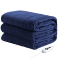 thumbnail image 1 of SUNNY HEAT Electric Heated Blanket 72"x84" Full Size Warm for Whole Body, 4 Heating Levels and 10 Hours Auto-off Overheating Protection - Midnight Blue, 1 of 6