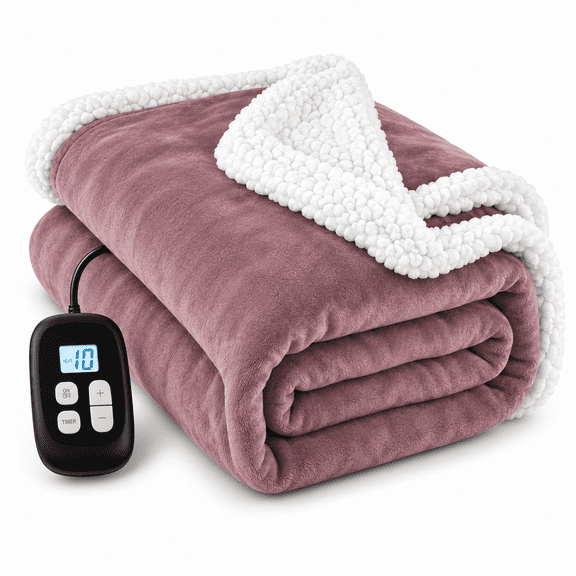 Electric Heated Blanket Full Size 72" X 84" Soft Flannel Heating For Bed Sofa Bedroom 10 Heat Settings 1-12h Auto Shut Off Overhe