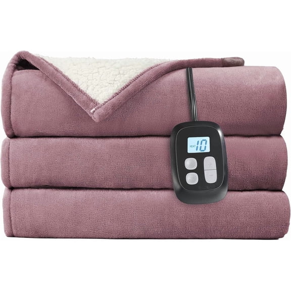Electric Heated Blanket Full Size & Throw Size, & Light Grey