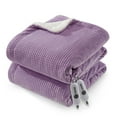 thumbnail image 1 of Electric Heated Blanket - Grey 90" x 100" King - Soft Flannel Waffle Weave - 4 Adjustable Heating Levels, Dual Control, Auto Shut-Off Timer - ETL Certified - Machine Washable, 1 of 11