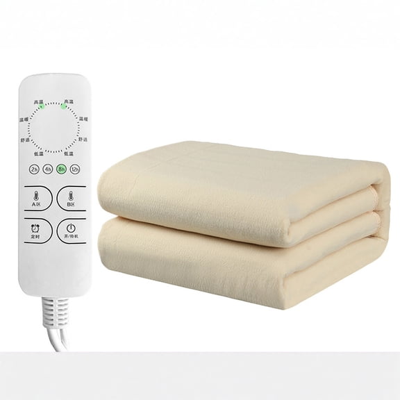 Electric Heated Blanket King-Size 79x71in Dual-Control - Silk Velvet Warming Throw with Smart Timer & Adjustable Temperature, Waterproof Safe Heated Bed Blanket for Couples Winter Home Bedding Beige