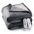 thumbnail image 1 of Electric Heated Blanket Queen Size with Dual Control, 4 Heat Settings & 10H Auto Off, Super Soft Flannel Heating Blanket, Machine Washable, Grey, 1 of 6