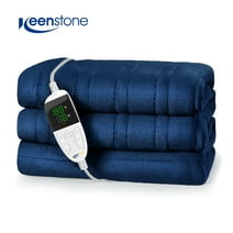 Electric Heated Blanket Throw w/ Hand Warmer for Kids & Adults & Elderly, Keenstone Machine Washable Fast Heating Flannel Blanket for Office Bedroom Livingroom, 50x60inches, Blue