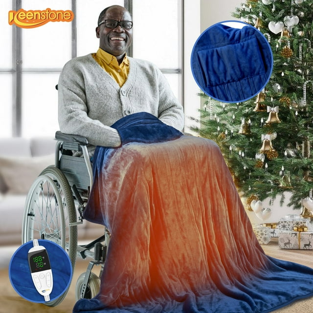 Electric Heated Blanket Throw w/ Hand Warmer for Kids & Adults