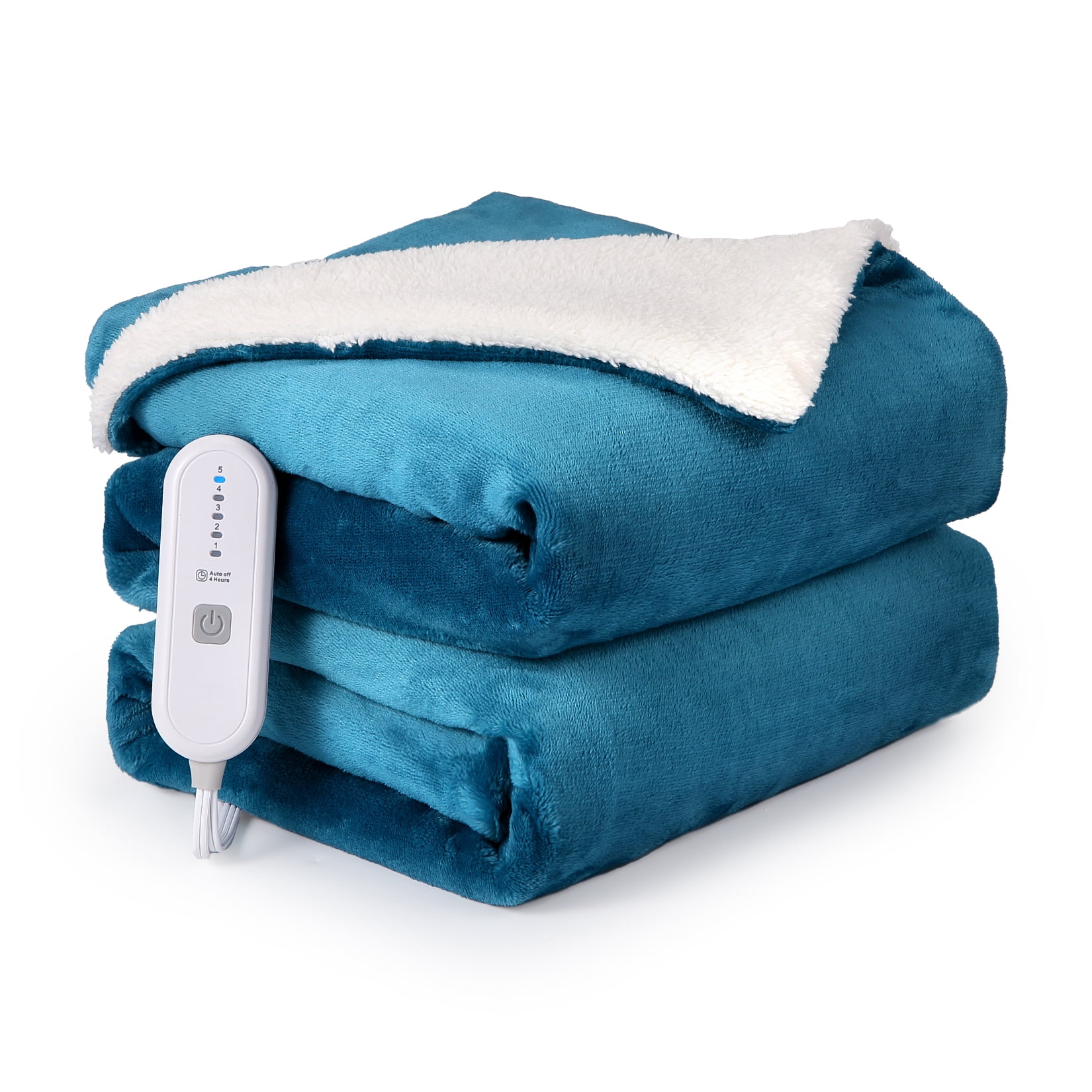 Electric Heated Blanket Twin 62" x 84", Soft Flannel Blanket with 5