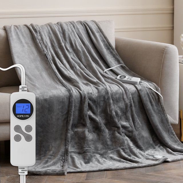 Electric Heated Blanket Twin Size with 112 hrs Timer Off & 10 Heating
