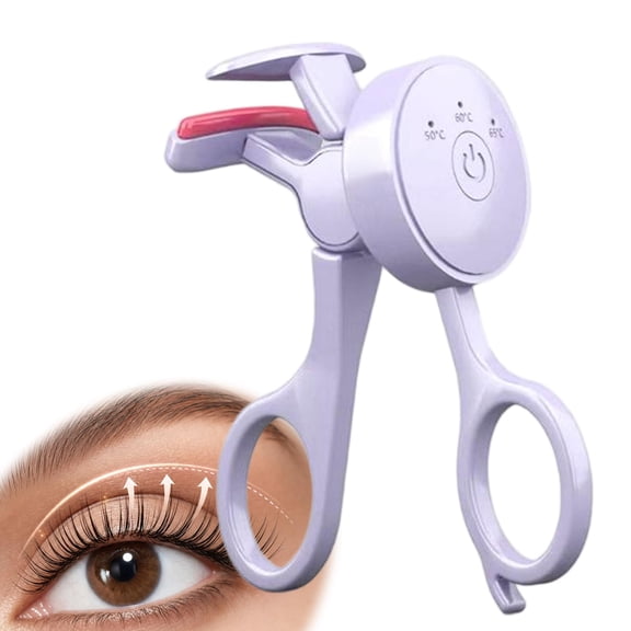 Electric Heated Eyelash Curler, C Rechargeable Heated Lash Curler, with 3 Temperature Settings, Fast Heating Curling Comb, for Natural Long-Lasting Lash Styling