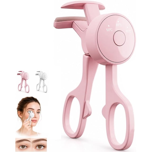 Electric Heated Eyelash Curler, USB Rechargeable Lash Lift Tool with LED Display, 3 Temperature Settings, 1.5s Fast Heating Curler for Natural Lashes, Portable Makeup Gift