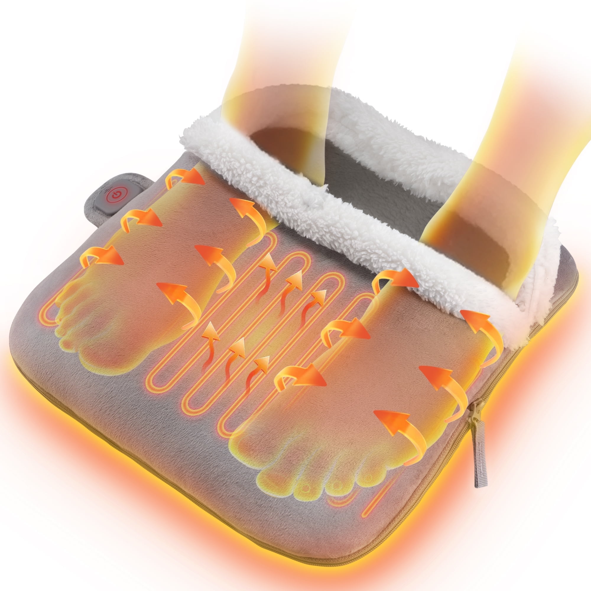 Heating Pad for Foot, Electric Heated Foot Warmers, Auto Shut Off with 3 Heat Levels, Gray