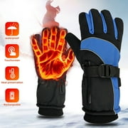Electric Heated Gloves,WZCPCV Waterproof Heated Glove for Men,Touchscreen Gloves,Winter Motorcycle Glove for Winter,Adjustable Temperature Ski Gloves,Ski Gear/Snow Gloves,Blue