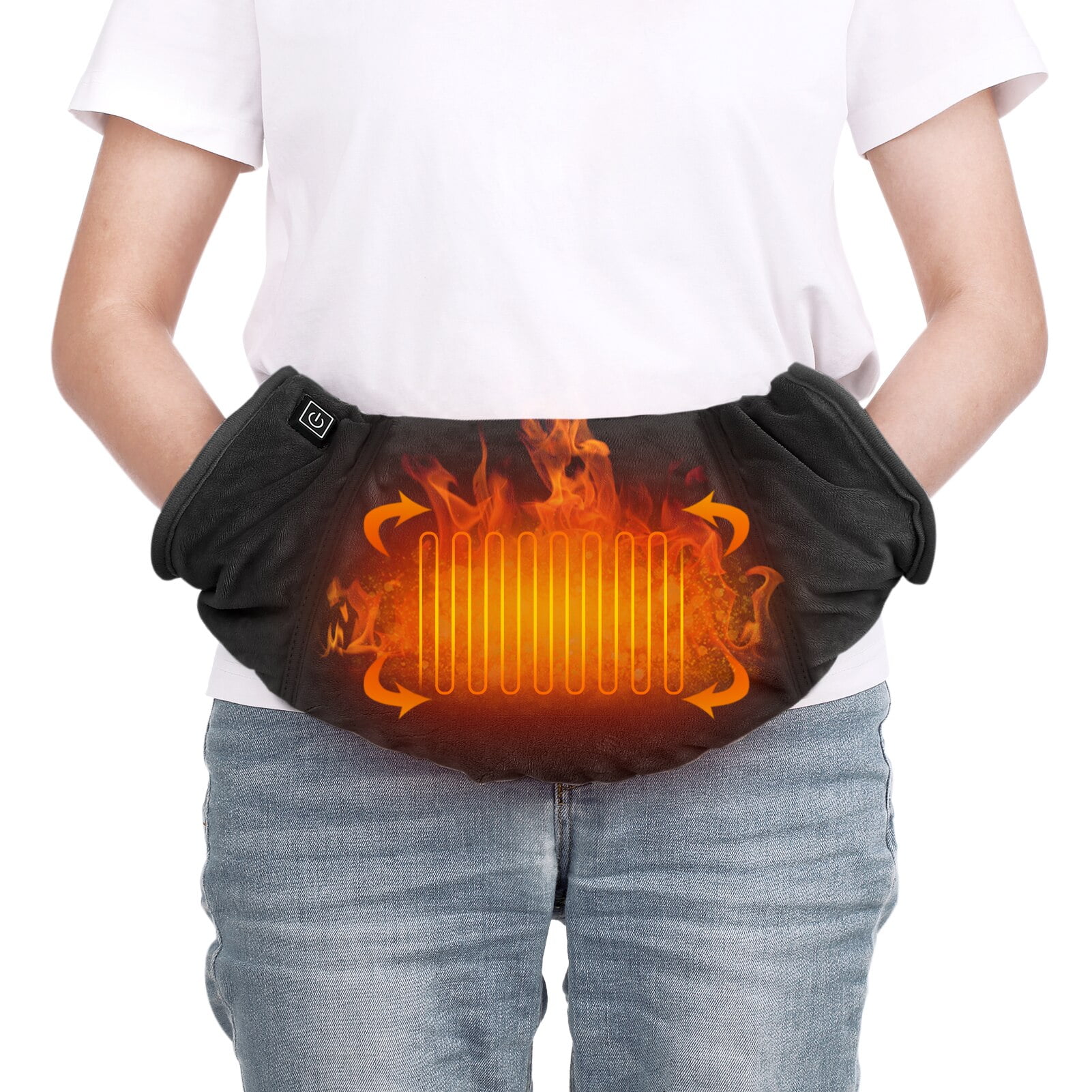 Electric Heated Hand Warmer Muff Cold Weather Thermal Glove Waist Bag for Hunting Skiing Camping