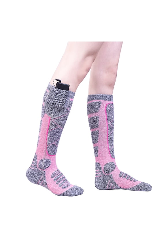 Electric Heated High Socks, Adjustable Temperature with , Battery-Powered Foot Warmer Socks for Winter, Elderly Care, Skiing & Biking
