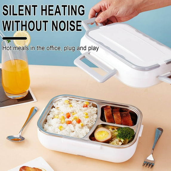 Electric Heated Lunch Box - 100W 3-IN-1 1.8L Fast Heating Lunch Boxes Portable for Adults with 2 Pack Containers (Single & Compartment), Leak-Proof Compartment Lid for Car Truck Office