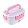 thumbnail image 1 of Electric Heated Lunch Boxes Adults 40W Electric Lunch Box Food Heated 12-24&110V 1L Heatable Lunch Box for Car Truck Office Leak-Proof Stainless Steel Container Pink, 1 of 4