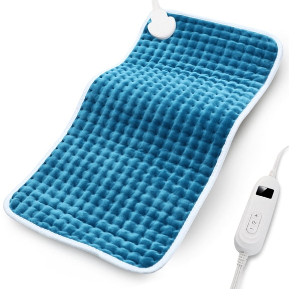 Electric Heated Pad 24'' x 12'' Fast Heating Pad for Back Shoulder Arm Leg Relief 6 Temperature Levels 2hrs Auto Shut-Off, Machine Washable, Moist Dry Heat Options