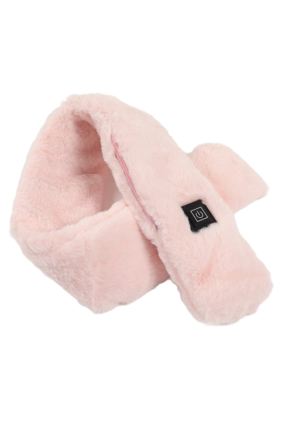Electric Heated Scarf with 3 Heating Levels for Winter Warmth, Soft Plush Neck Heating Wrap for Outdoors, 32.28 inches / 82 cm, Pink