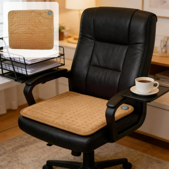 Electric Heated Seat Cushion Pad with Fast Heating 3 Temperature Settings, Soft Flannel Washable Car Seat Warmer for Office Chair Home Desk Sofa Use, Portable Heating Pad for Back Pain Relief