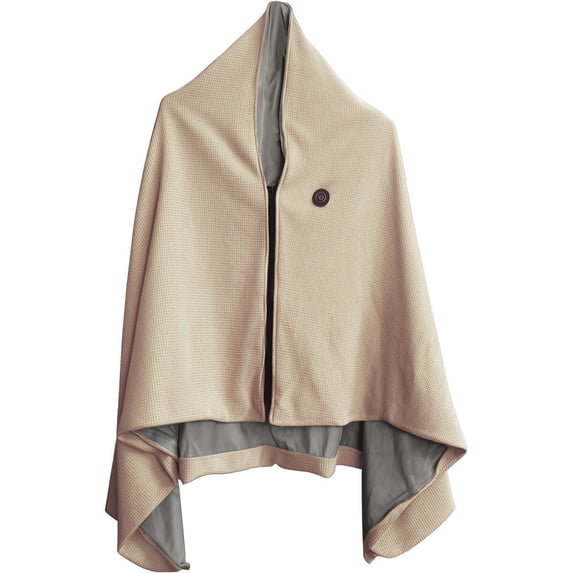 Electric Heated Shawl - Fast-heating Wearable Blanket, Usb-powered Temperature Control, Portable for Office & Camping, Machine Washable Soft Fleece, topliu