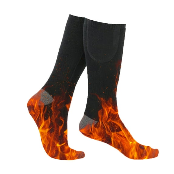 Electric Heated Sock Washable Winter Heating Socks for Men Women(Constant Black)