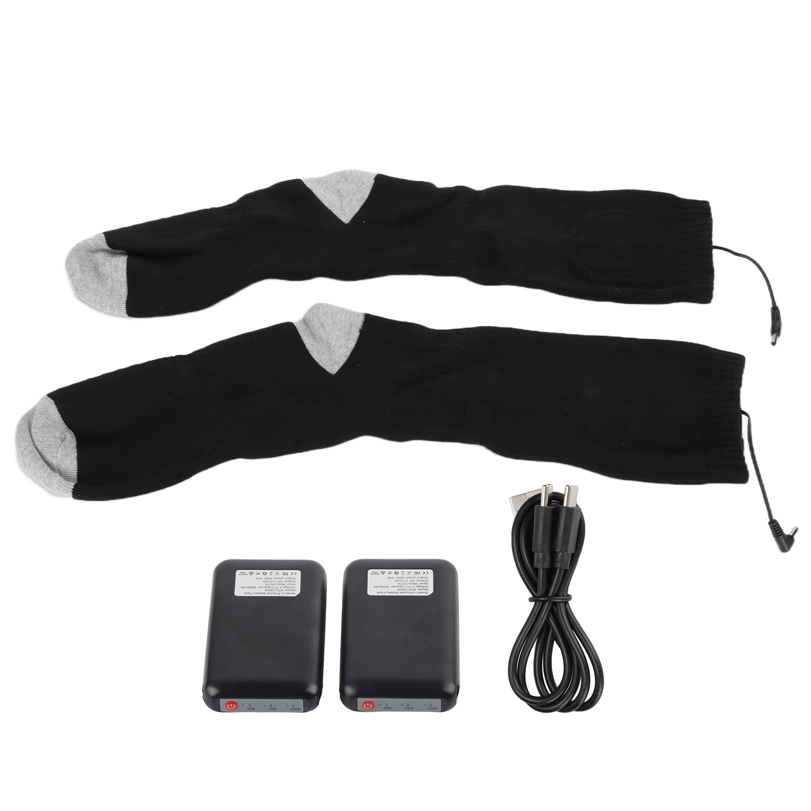 Electric Heated Socks Adjustable Rechargeable Battery Warm Winter Socks ...