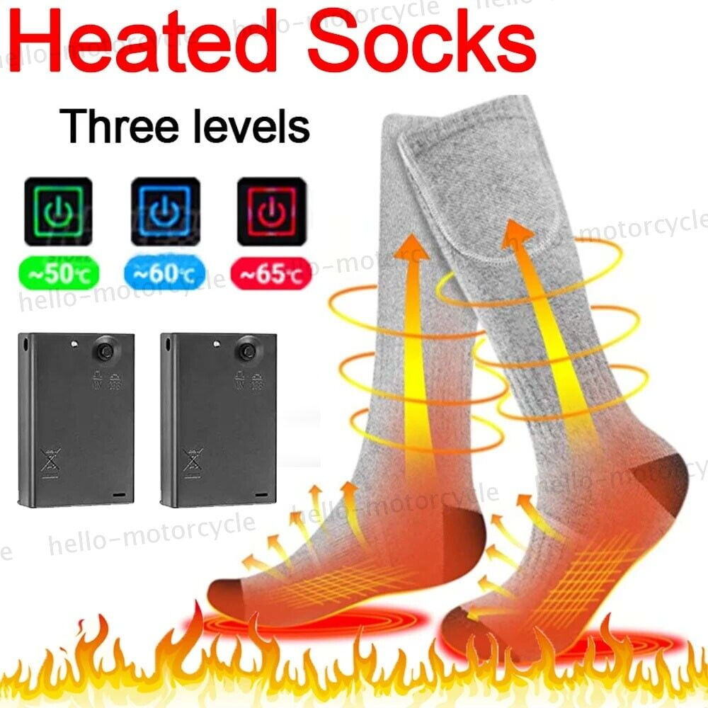 Electric Heated Socks Battery Socks Men/Women Thermal Winter Skiing ...