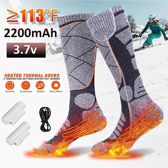Electric Heated Socks Rechargeable Battery Men Women Winter Foot Warmer