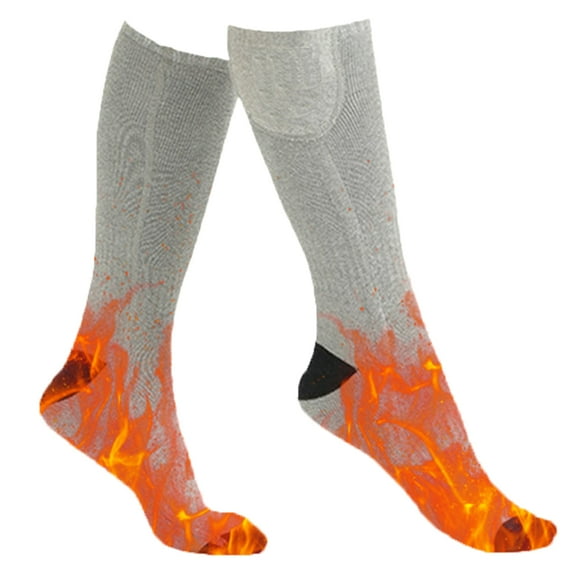 Electric Heated Socks Washable Winter Heating Socks For Men Women Sport Supplies (Constant gray)
