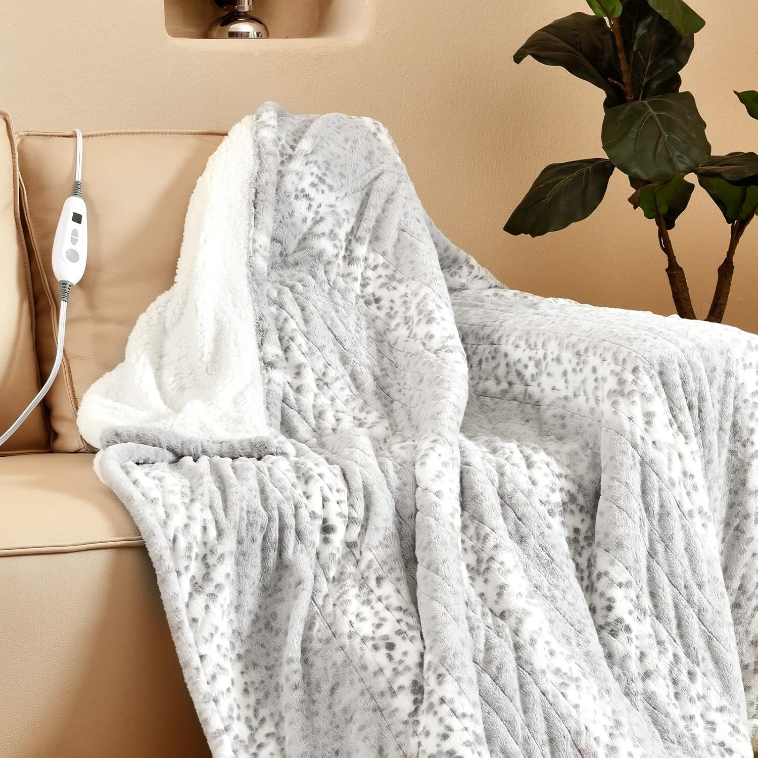Electric Heated Throw Blanket 50" x 60", 6 Heating Levels & 4H Auto Off, Over-Heat Protect, Machine Washable