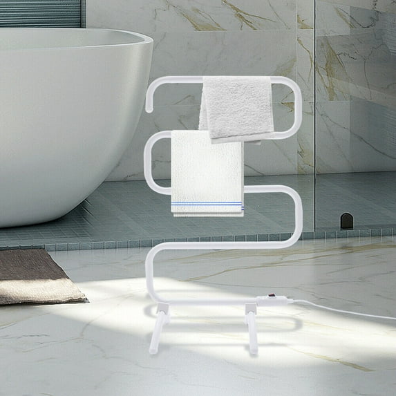 Electric Heated Towel Rack Warmer S Type Carbon Steel Bars Drying Rack Bathroom