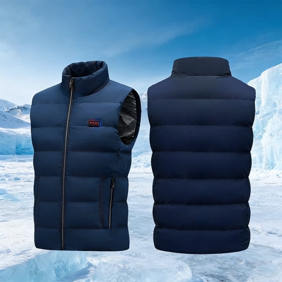 Electric Heated Vest 23 Zones 2 Temp Settings Sleeveless Stand Up Collar USB Powered Warm Vest for Outdoor Hunting Hiking Men Women.