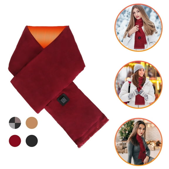 Electric Heated Winter Scarf USB Heating Neck Wrap Unisex Scarves with 3 Heating Modes for Outdoor Winter Activities (Without Battery)