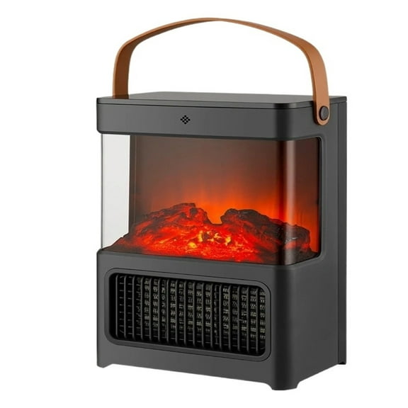Electric Heater 3D Mirror Fireplace s Simulation Flame, Electric Fireplace Living Room Radiator Cover Decorative Heating Fan ,Warm Any Angle