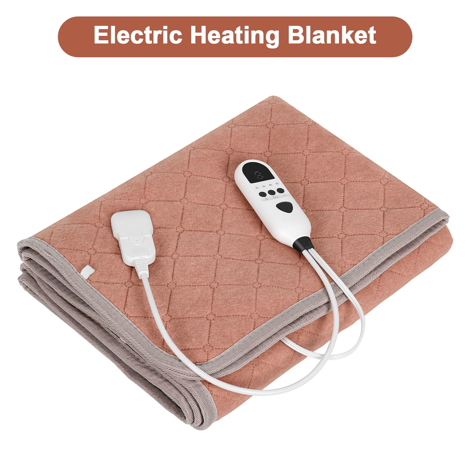 Electric Heating Blanket 63x31.5in Soft Flannel Heated Blanket with 9 Temperature Settings & 4 Timer ETL Certified Machine Washable for Bed Sofa OfficeBrown