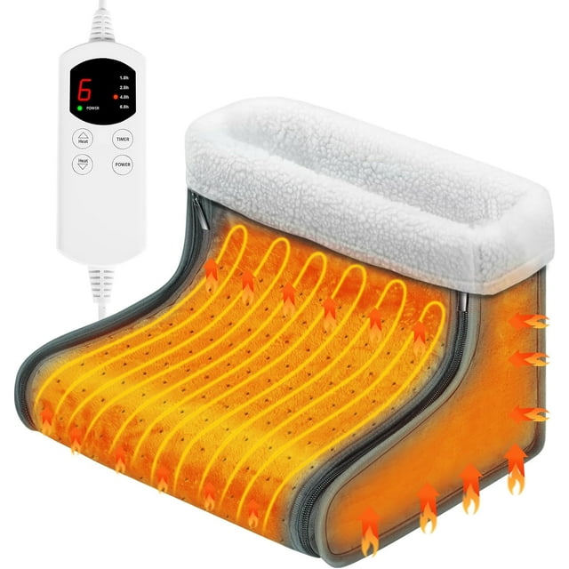 Electric Heating Foot Warmer with 6 Temperature Levels & 4 Timers