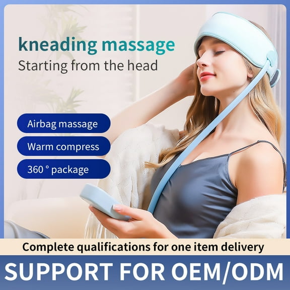 Electric Heating Head Massager with Airbag Pressure and 360 Scalp Wrap, Portable Headband for Deep Relaxation and Comfort