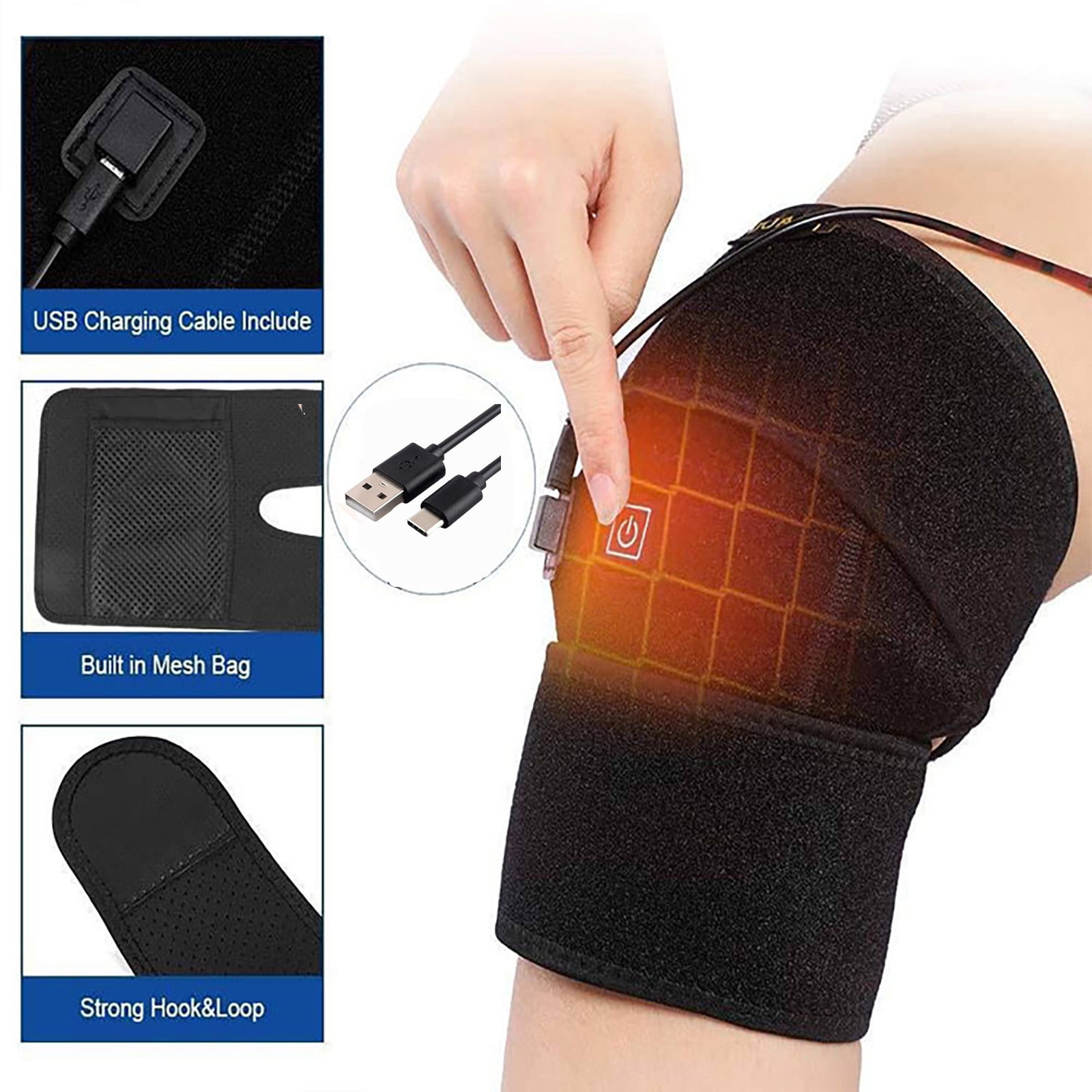 Electric Heating Knee Pad, Heated Knee Brace Wrap for Pain Relief ...