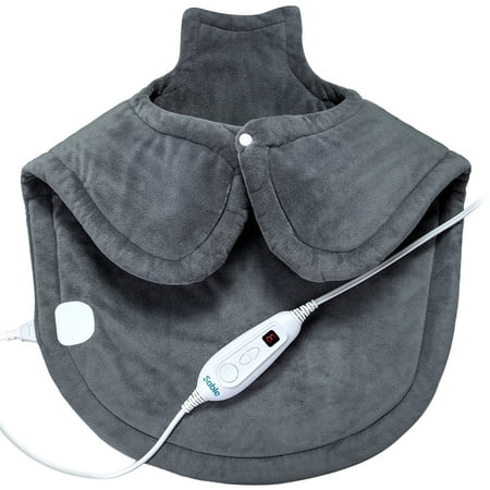 Electric Heating Pad, 26"x25" Extra Large Wearable Heated Pad for Neck and Shoulders Back Fatigue and Cramps Relief, 6 Temperature Levels, 2 Hours Auto-Off, Machine Washable
