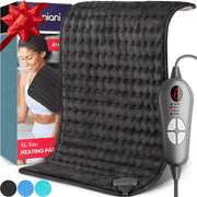 𝐁𝐨𝐢𝐥𝐢𝐧𝐠 𝐇𝐨𝐭 Electric Heating Pad for Back Pain & Cramps Relief, Heat Pad with 6 Heat Settings & 4 Timer Presets, Auto Shut Off, Machine Washable, Ultra Soft Hot Pad, (12"x24" Jet Black)