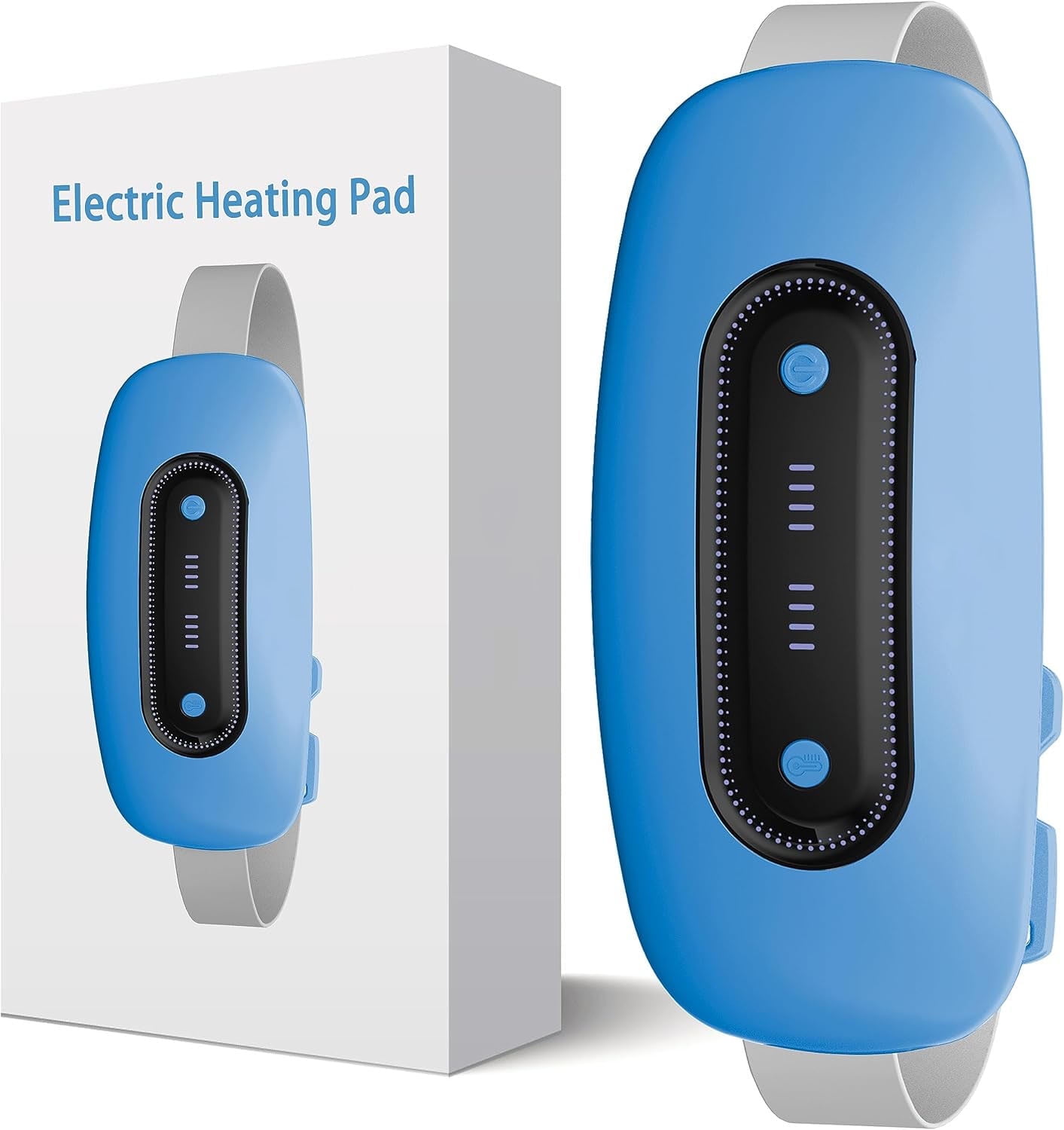 Electric Heating Pad,Portable Cordless MensElectric Heating Pad, Portable Cordless Menstrual Heating Pad with 4 Heat Levels and 4 Massage Modes, Fast Large Heating Belly Wrap Belt (SkyBlue)