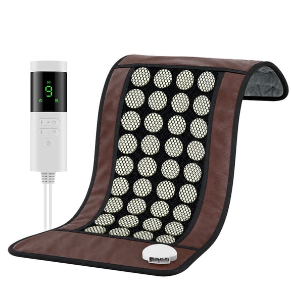 Electric Heating Pad with 36 Jade Stones, Double-Sided Heated Pad for Chair or Blanket Use, 9 Heat Settings, 4 Timer Options