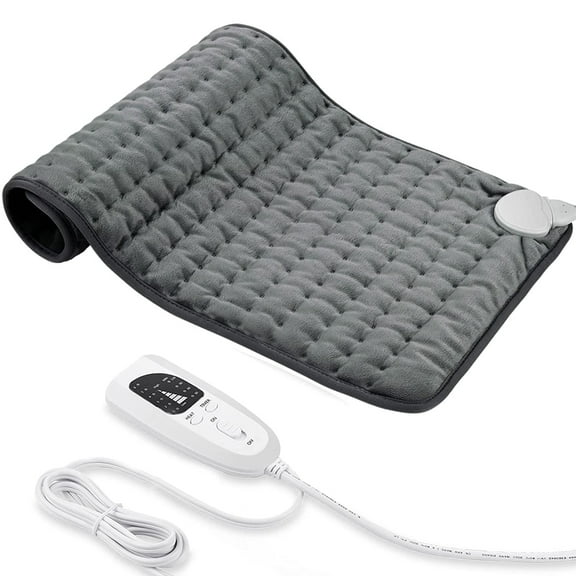 Electric Heating Pad with Controller, 6 Heat Settings with Auto Shut off, 20" x 24" Dark Gray