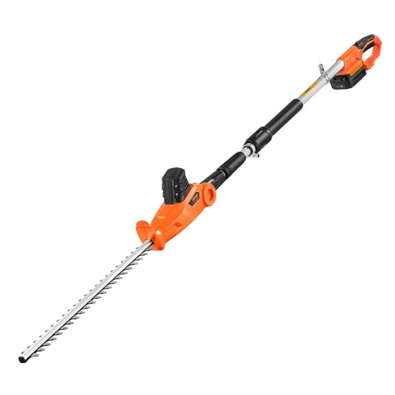 Electric Hedge Trimmer 20V Cordless with 20 Inch Blade 1200 RPM 5 Angle Adjustable Extendable Pole 62 to 78 Ft for High Branch Yard Garden